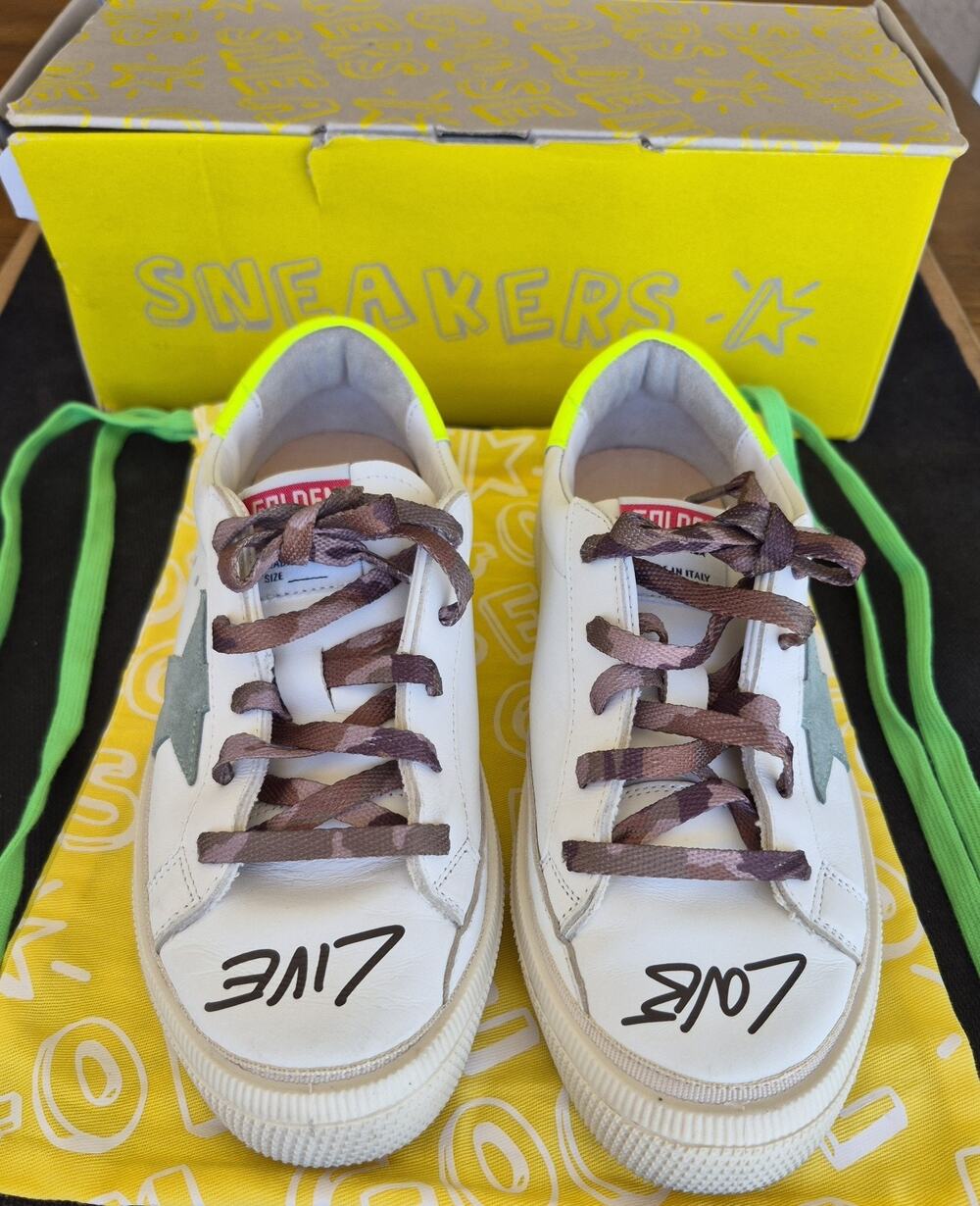 Golden Goose Super-Star Neon Accents Leather Sneakers | Size 35 / US 5